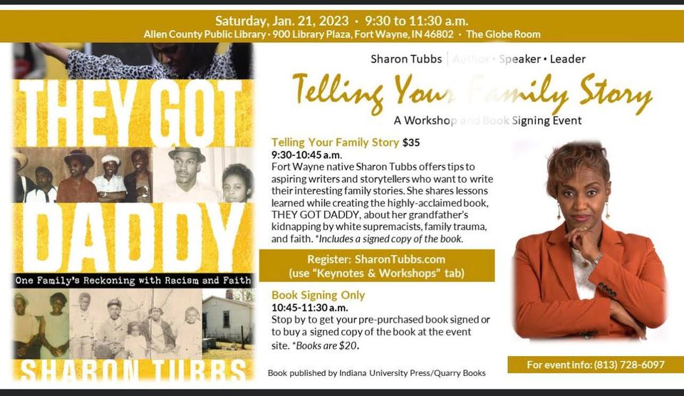 Event: Check out Fort Wayne author Sharon Tubbs's book 'They Got Daddy' & get it signed