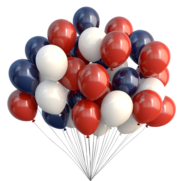 Photo: Red, white, and blue balloons