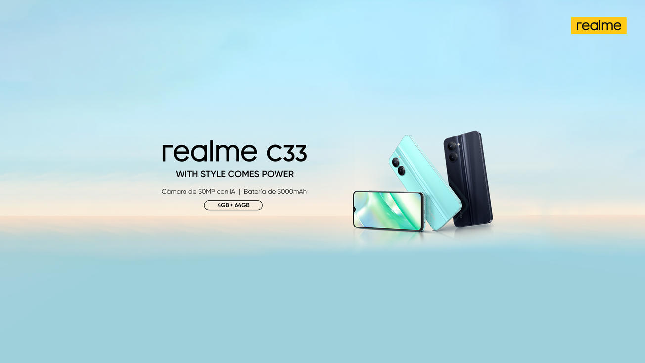 Realme presenta el Realme C33 y el Realme Watch 3