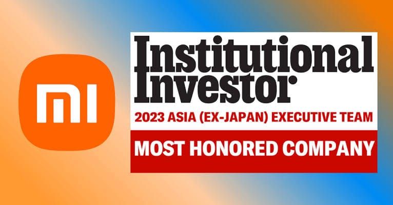 Xiaomi logra el primer puesto de siete categorías en los premios Institutional Investor's Asia Executive Team Awards