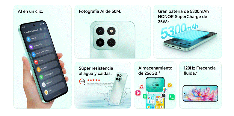 Conoce las funciones de inteligencia artificial de HONOR X6c