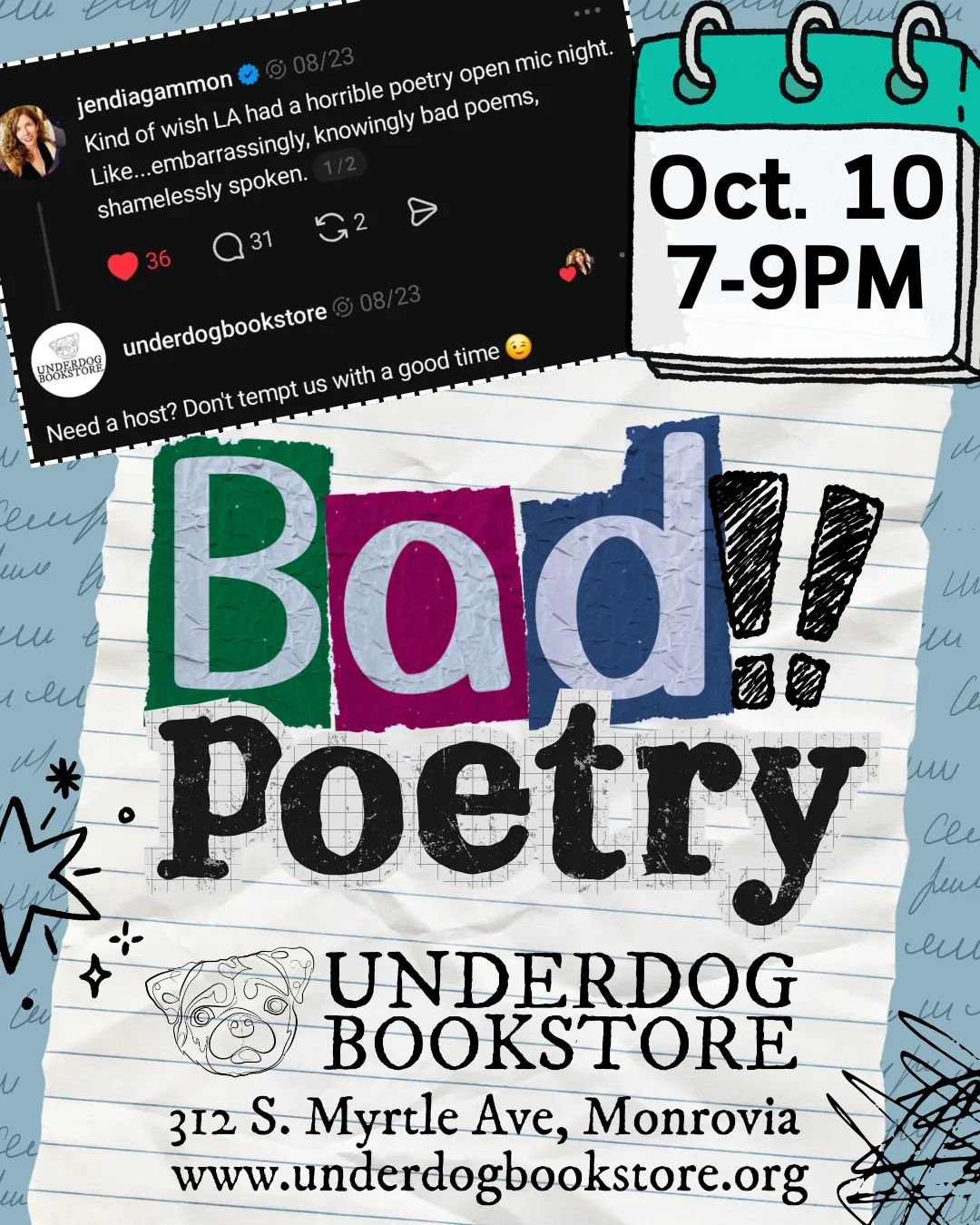 Shamelessly Bad Poetry Night