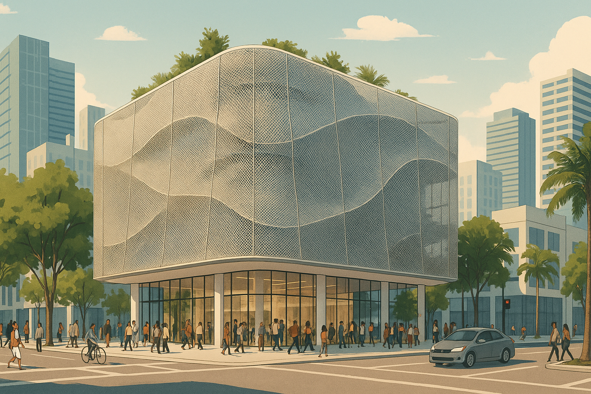 Snøhetta Unveils Innovative Mesh-Covered Building in Miami