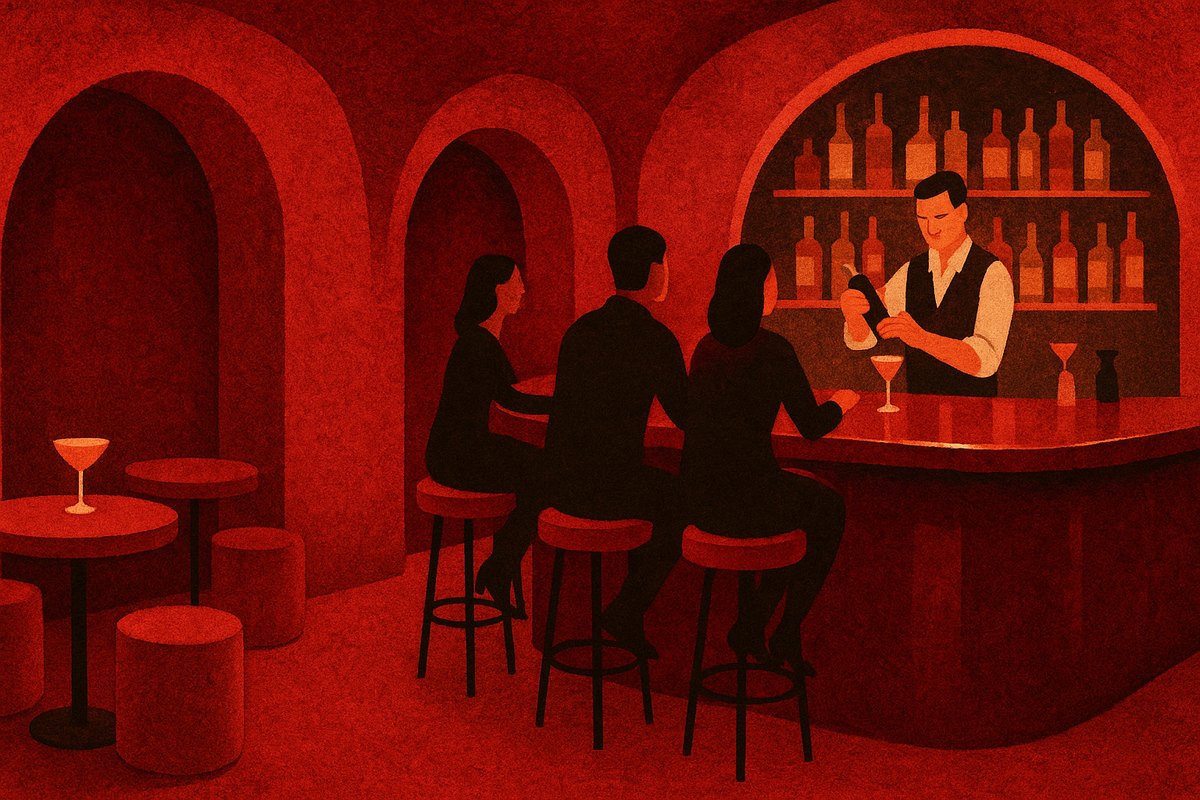 Golem's Dive Bar in London Showcases Adaptive Velvet Interiors