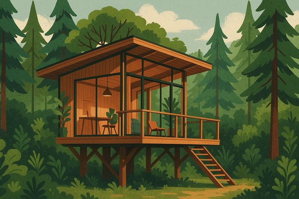 Little Giant Crafts Treehouse-Inspired Forest Studio on Vancouver Island