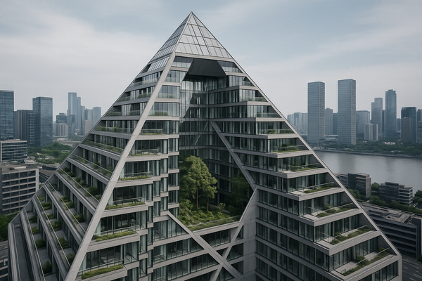 OMA Completes Innovative Pyramidal Building in Hangzhou