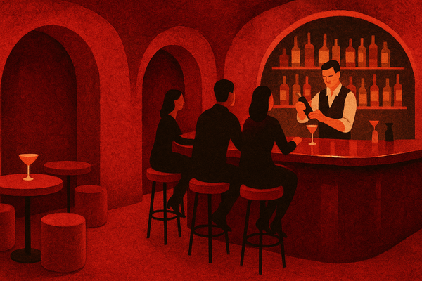 Golem's Dive Bar in London Showcases Adaptive Velvet Interiors