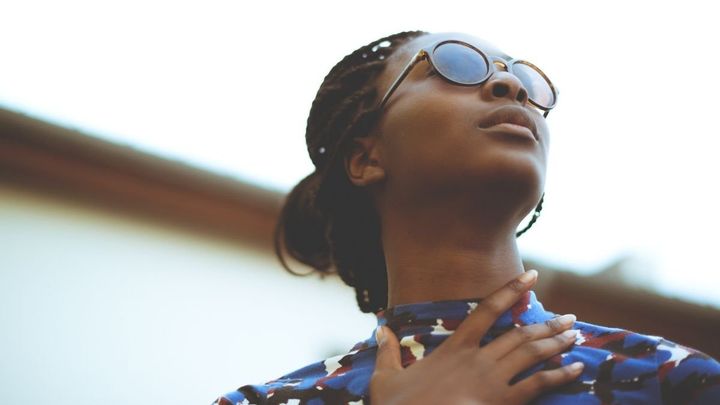Women holding her heart