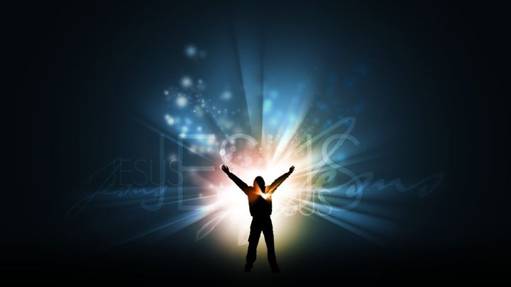 Standing in worship.