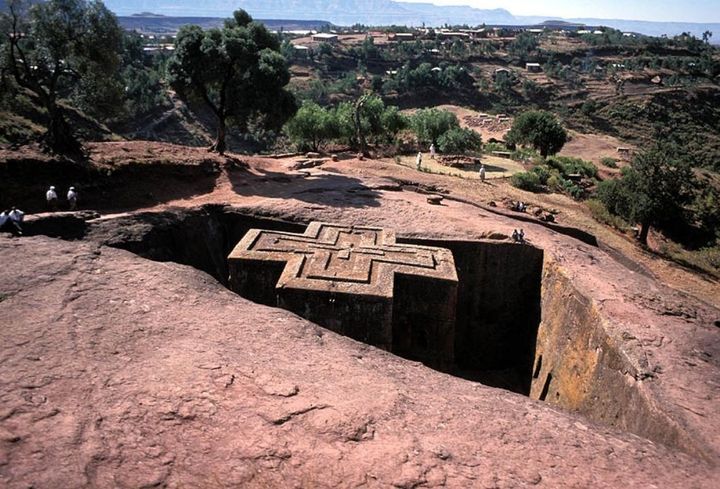 Unearthed cross in Africa