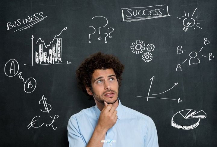 Man thinking and questioning many things