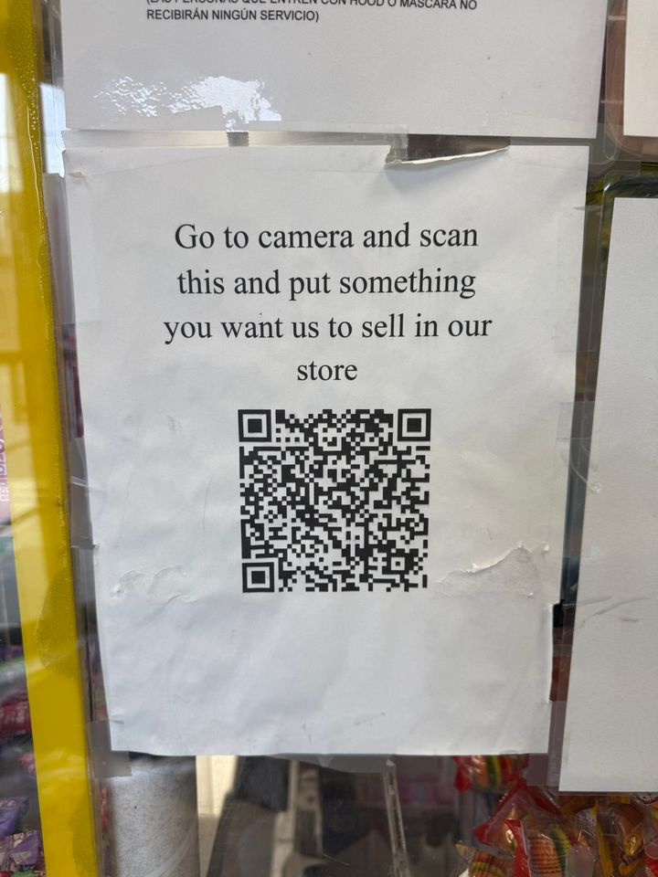 A corner store sign and my thoughts on simple, ongoing newsroom user research