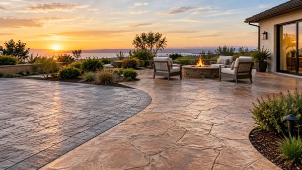What finish options are available for stamped concrete? — SK Concrete