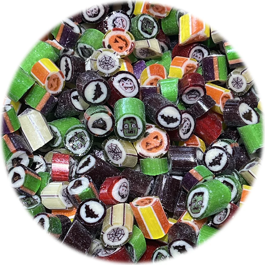 Chinese words for Halloween candy: an image of hard candy, 硬糖 in Chinese. 