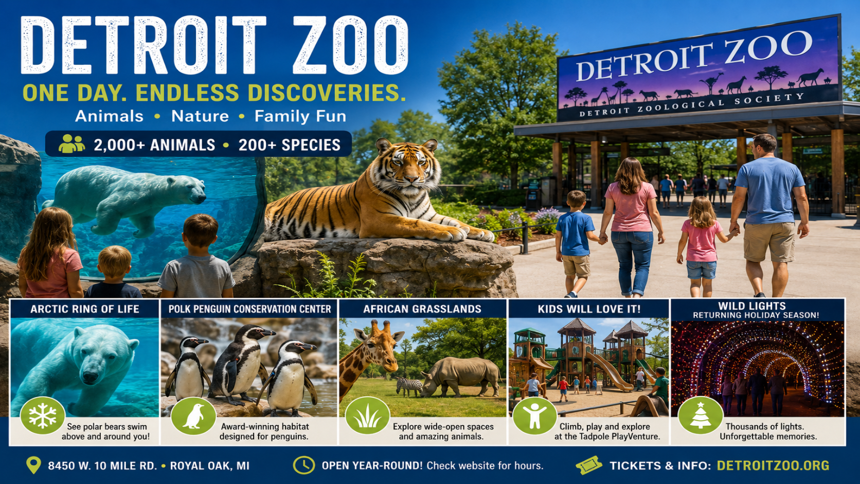 Detroit Zoo Offers a Full-Day Family Getaway with Animals, Trails and Seasonal Events