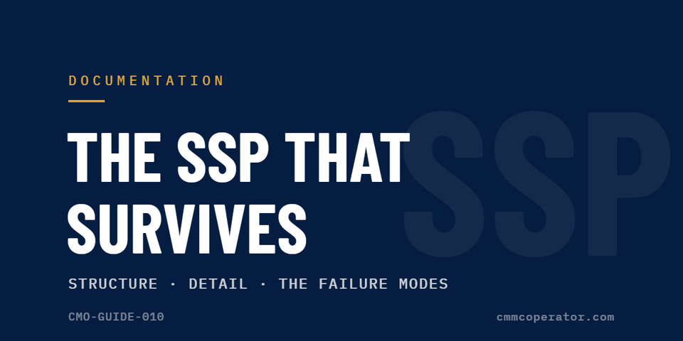 Writing a CMMC System Security Plan (SSP) That Survives Assessment (CMO-GUIDE-010)