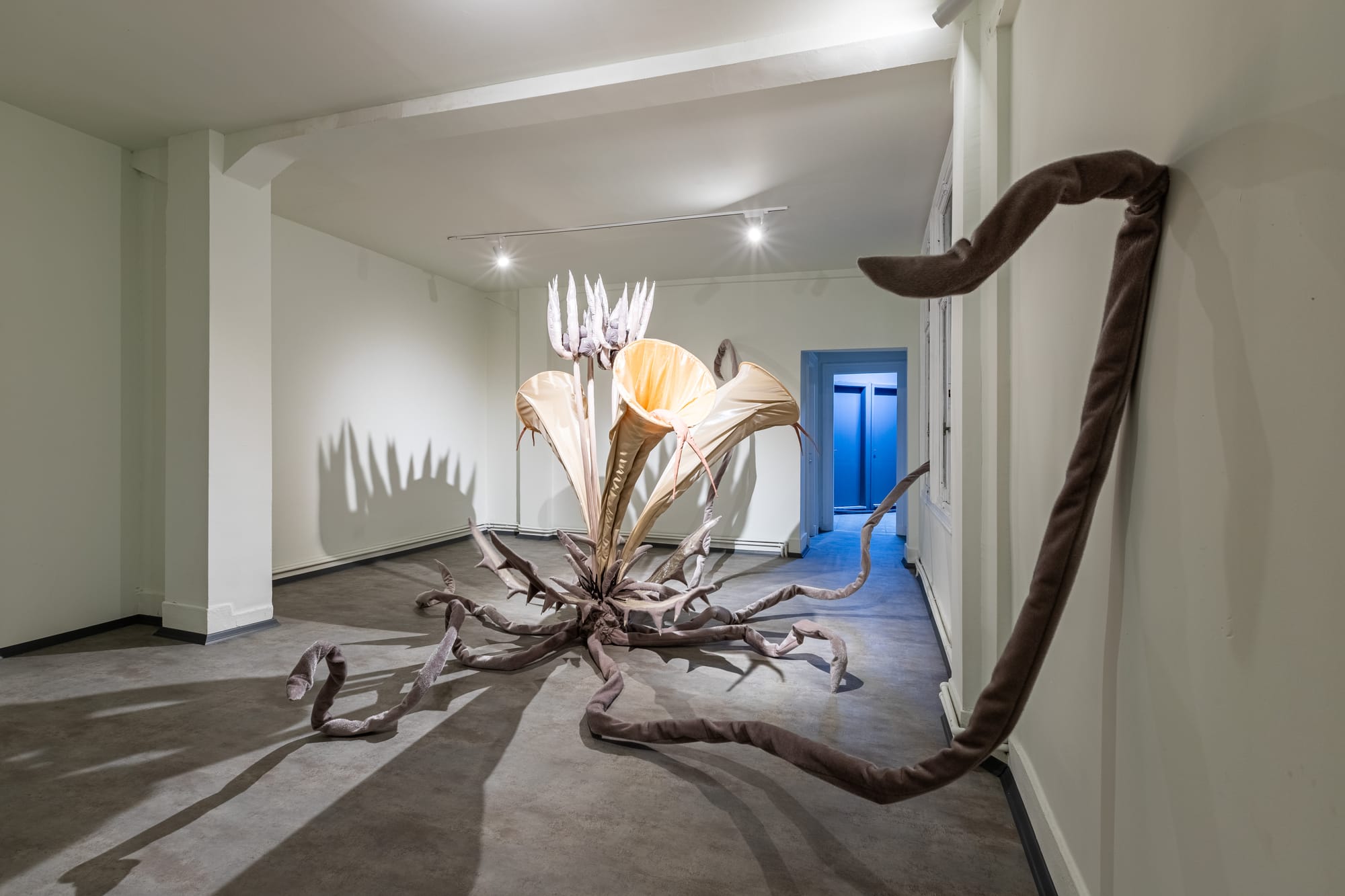 Şafak Şule Kemancı’s untitled hybrid plant installation made from mixed materials.