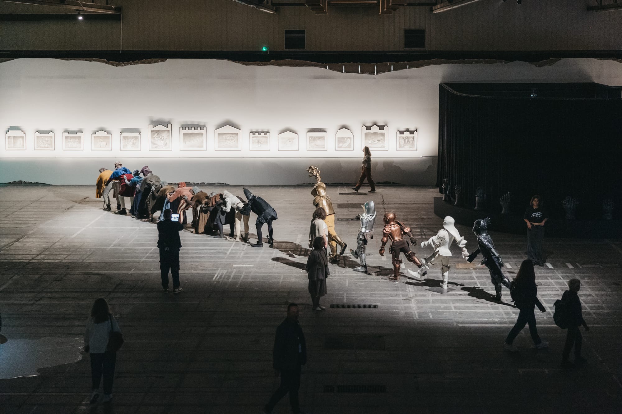 Detail view of Dionissis Kavallieratos’s The Chivalrous Quest at the 9th Thessaloniki Biennale.