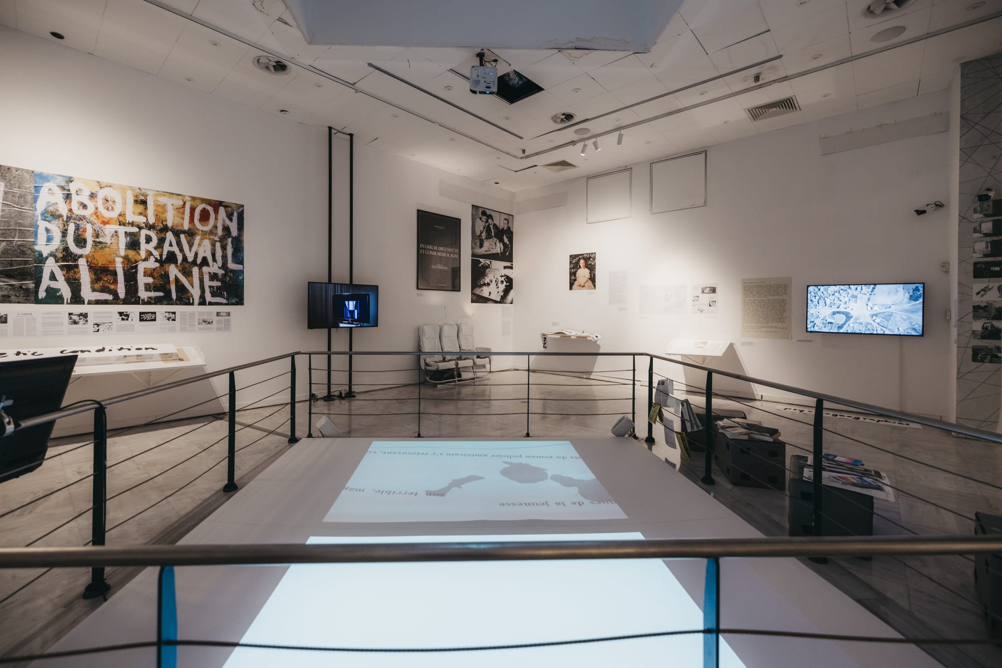Installation view of Flipper Zone: Playing Against the Spectacle at MOMus – Museum of Contemporary Art during the 9th Thessaloniki Biennale.