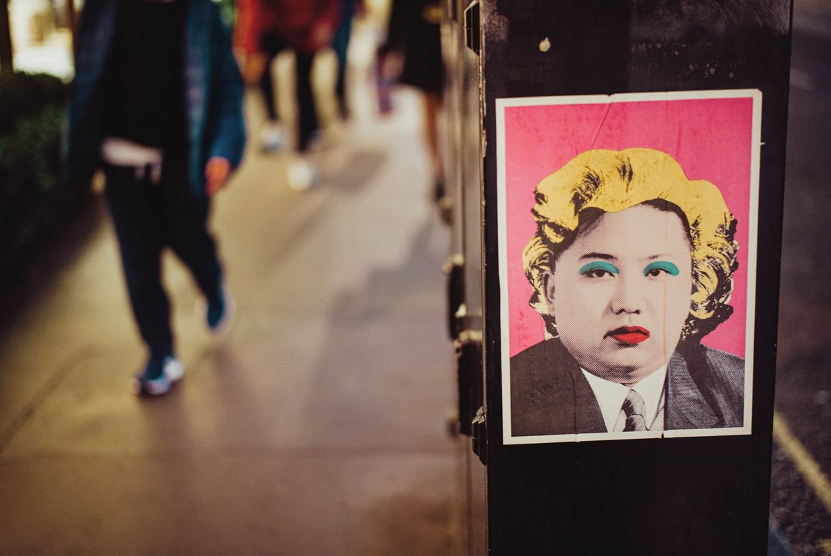 A bold Pop Art portrait capturing the essence of vibrant, modern art.