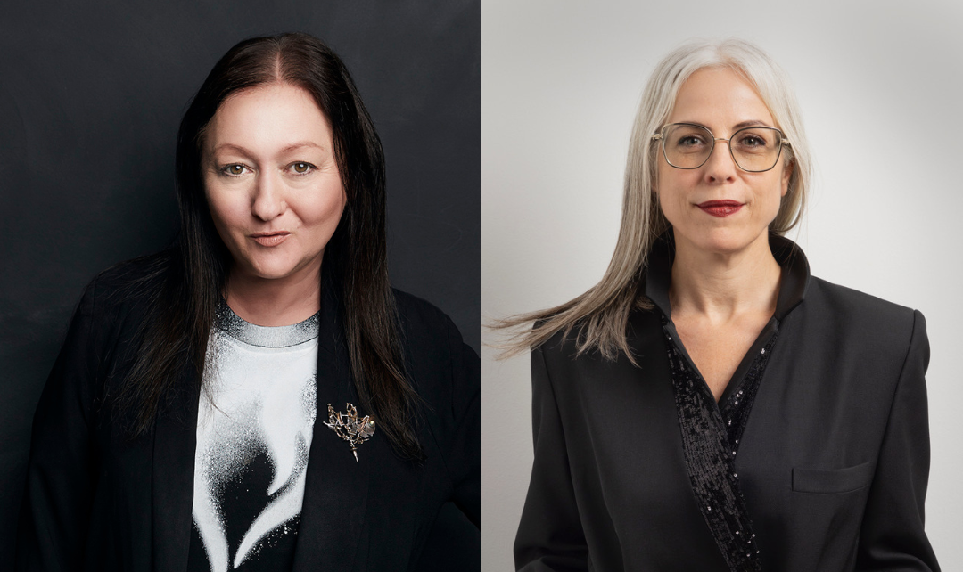 Side-by-side portraits of Alexie Glass-Kantor and Dunja Gottweis, showcasing the new leaders of Art Dubai.