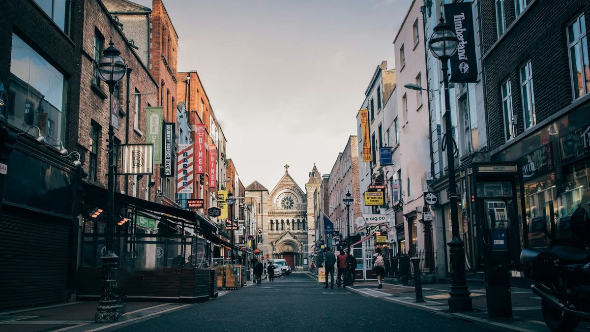 Street scene in Ireland, representing the everyday economic conditions in which artists live and work under the new Basic Income for the Arts scheme.