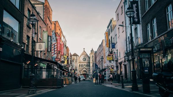 Street scene in Ireland, representing the everyday economic conditions in which artists live and work under the new Basic Income for the Arts scheme.