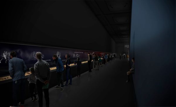 Visitors viewing the Bayeux Tapestry at the British Museum in London, representing museum crowds, visitor flow and the pressure around major cultural loans.