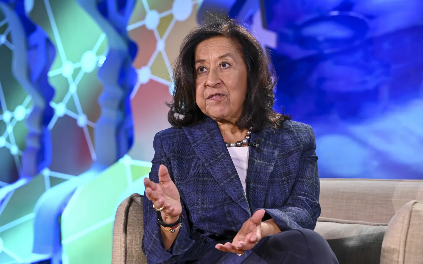 Lubna Olayan speaking at Fortune’s Most Powerful Women International in Riyadh, Saudi Arabia.