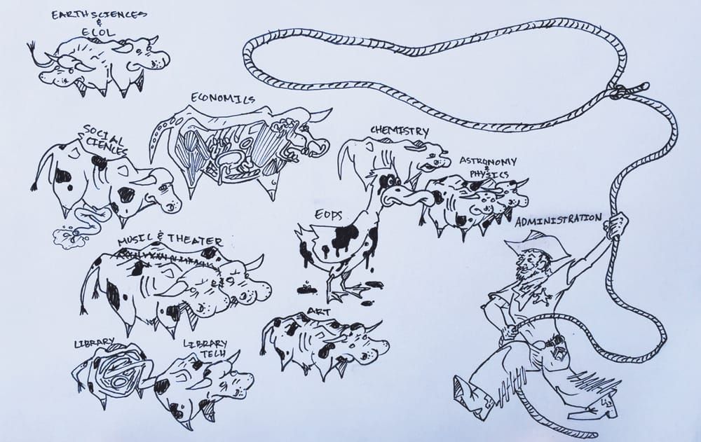 Faculty oppose the restructuring of departments