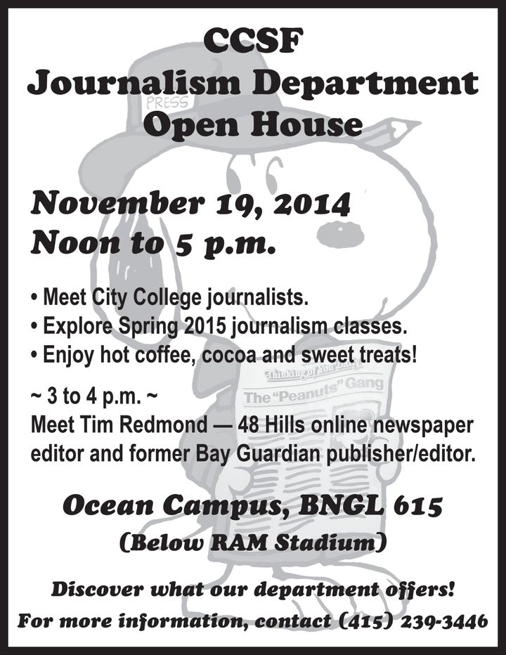 Journalism Department Open House Wednesday Nov. 19