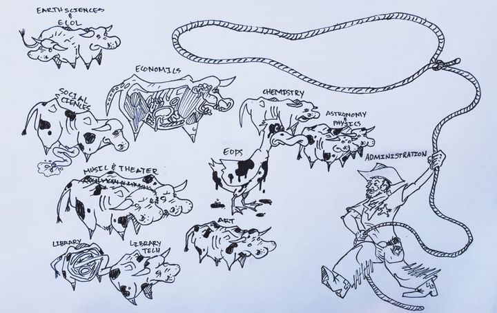 Faculty oppose the restructuring of departments