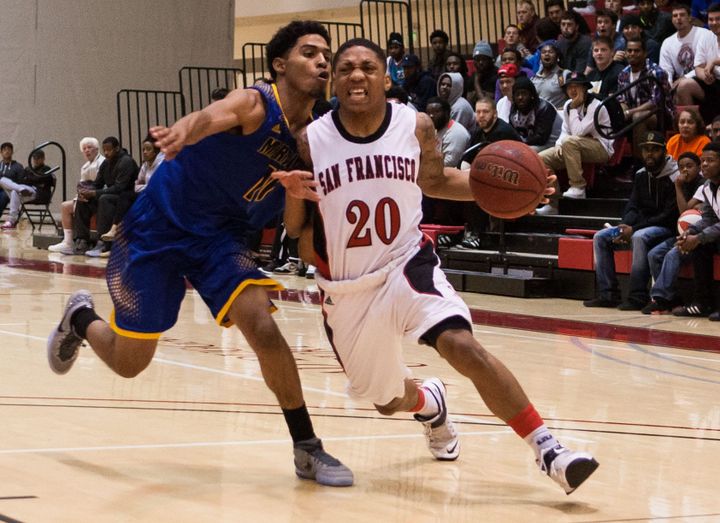 City College Men's basketball and Merritt College during the Regional Semi-finals.