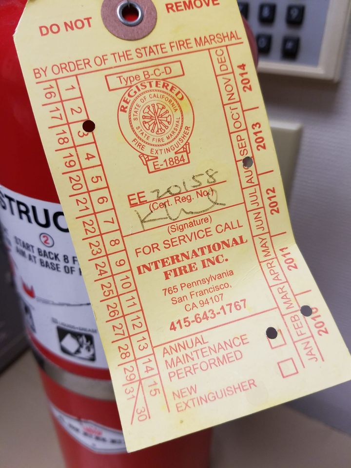 Expired fire extinguishers on City College’s Ocean Campus