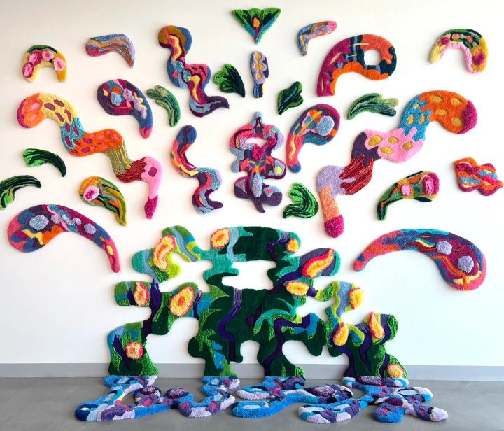 Jennifer Banzaca Paints with Yarn for "Vivid Visions"