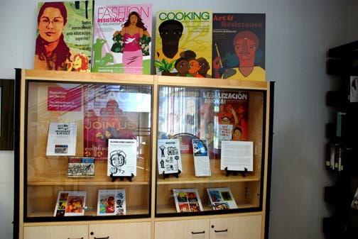 The art exhibit 'Reproduce and Revolt' displayed on the main floor of the Rosenberg Library on the Ocean Campus. RAMSEY EL-QARE / THE GUARDSMAN