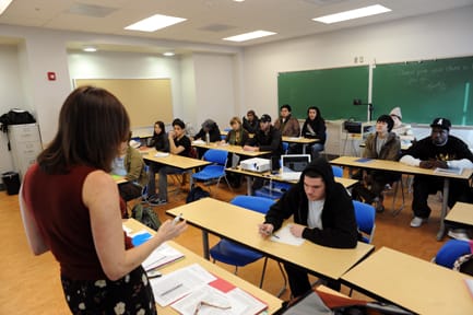 Professor of the Green Launch Pad Program, Peggy Lopipero-Langmo, discusses the availibilty for careers in the green field at the Mission Campus on Jan. 28. ROBERT ROMANO / THE GUARDSMAN