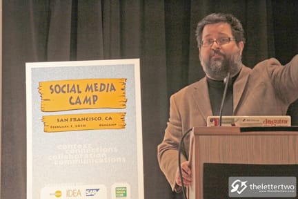 Christopher Allen leads a discussion about social media and higher education during Social Media Camp on Feb. 1. COURTESY OF KENNETH YEUNG