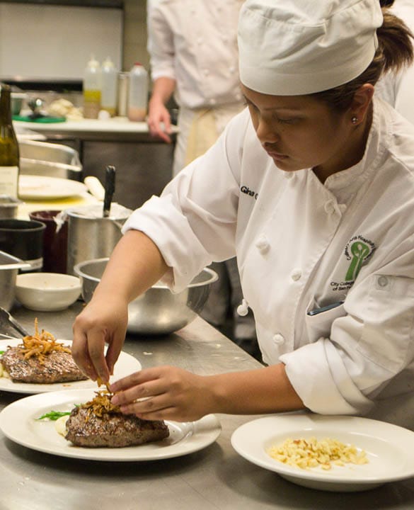 Student Trixie Luis arranges the order of Pierre Coste Room’s customers on Ocean campus on Tuesday, September 24, 2013. Photo by Lavinia Pisani/The Guardsman 