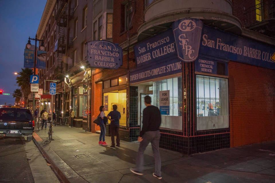 Inks of truth collective exhibits art show at the San Francisco Barber College on 6th Street in San Francisco as part of the 2 Blocks Art Walk on Friday, Oct. 10. (Photo By: Niko Plagakis) 