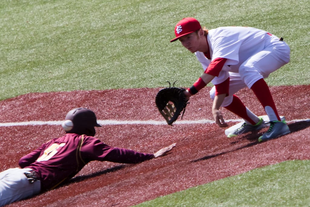 10_#5 freshman infielder Tommy Derry, Baseball_vs Cabrillo Fri., Apr. 9. Photo by Peter Wong
