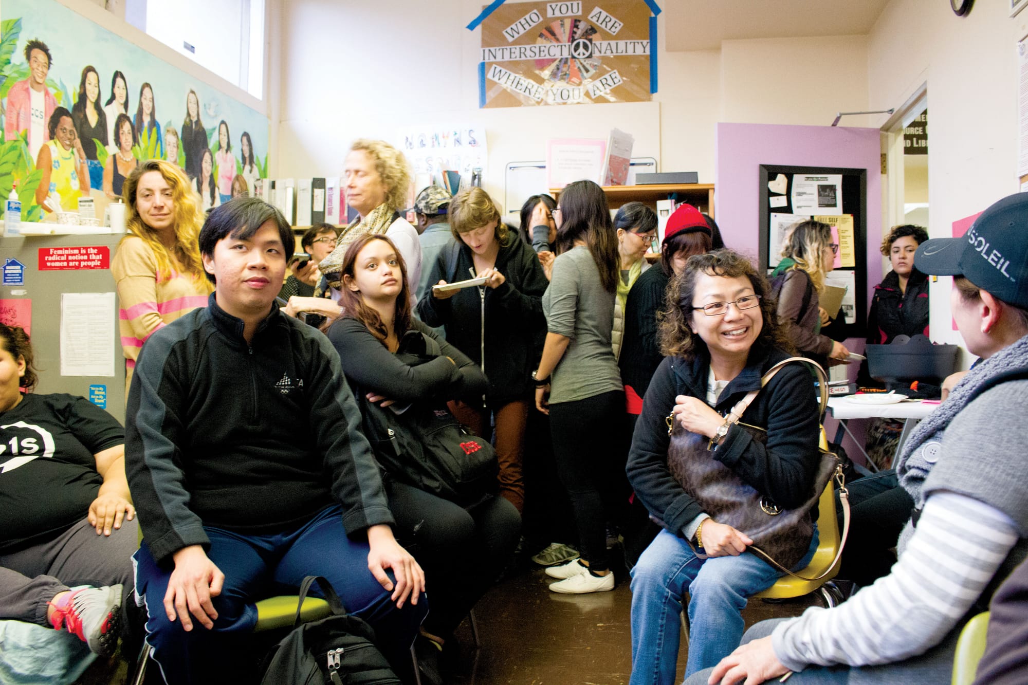 Staff and students gathered at Smith Hall 103 to hear presentations, spoken word and information about the Women’s Resource Center on Wednesday, Sept. 30, 2015. (Photo by Shannon Cole/The Guardsman)
