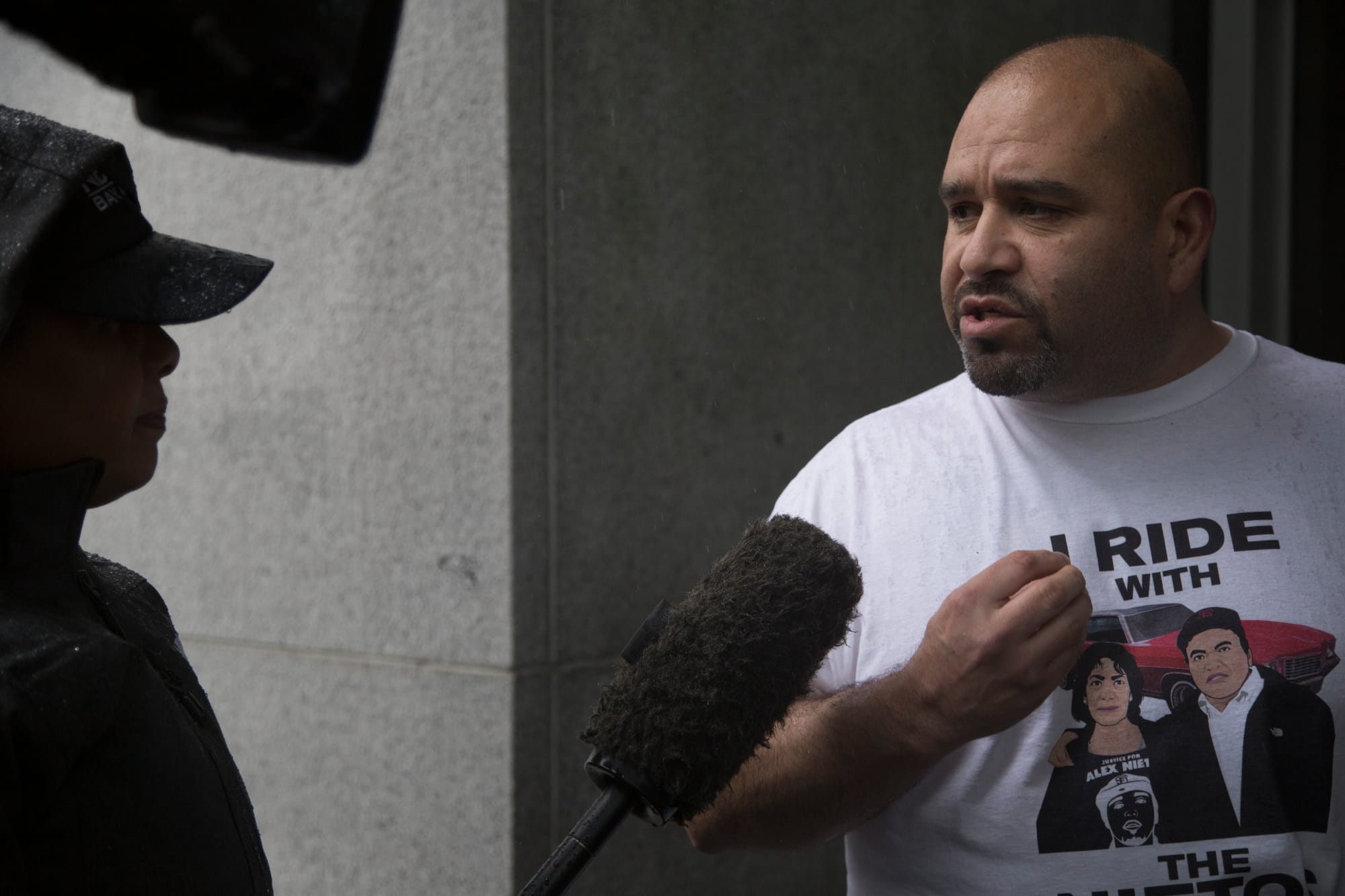 Oscar Salenez, family friend of the Nieto's, speaks to a reporter after the trail ruling at the Federal Court on March 10, 2016. (Photo by Gabriella Angotti-Jones / The Guardsman)