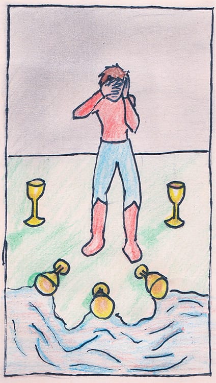 Knight of Cups, illustrated by Auryana Rodriguez