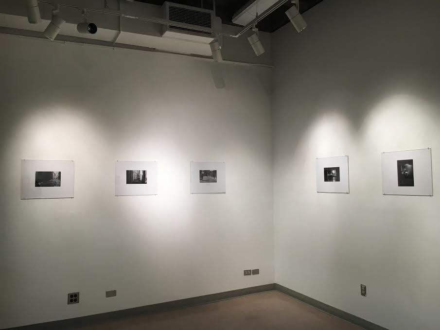 Simone Mancini held his first artist reception featuring "Rome Noir Series" at Gallery Obscura on Ocean Campus, April 6, 2017