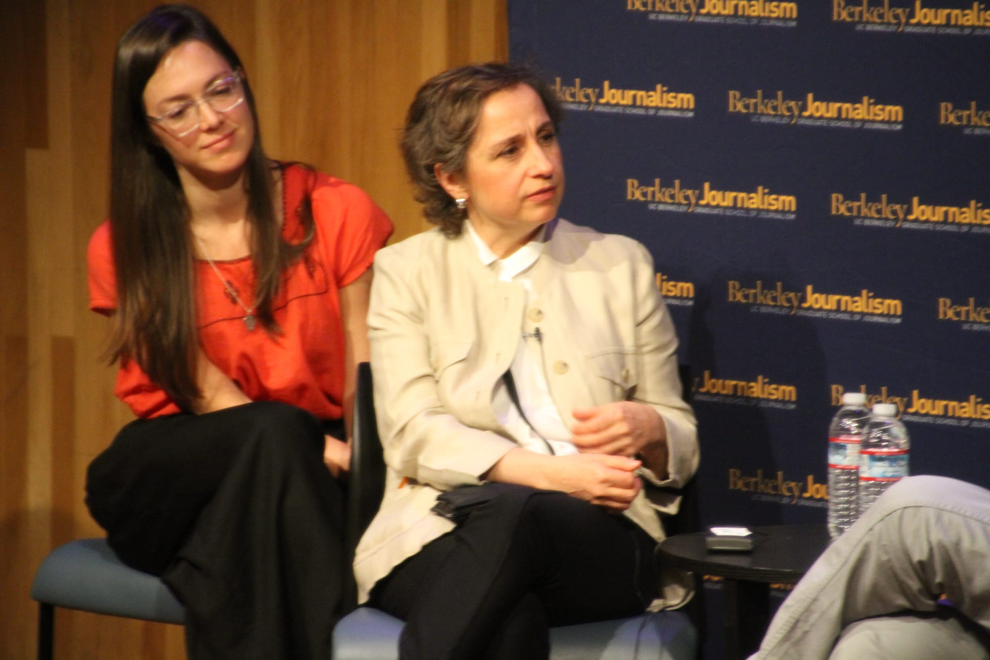 Arestegui anwsering a Q&A after her speech at UC Berkely on April 21, 2017.