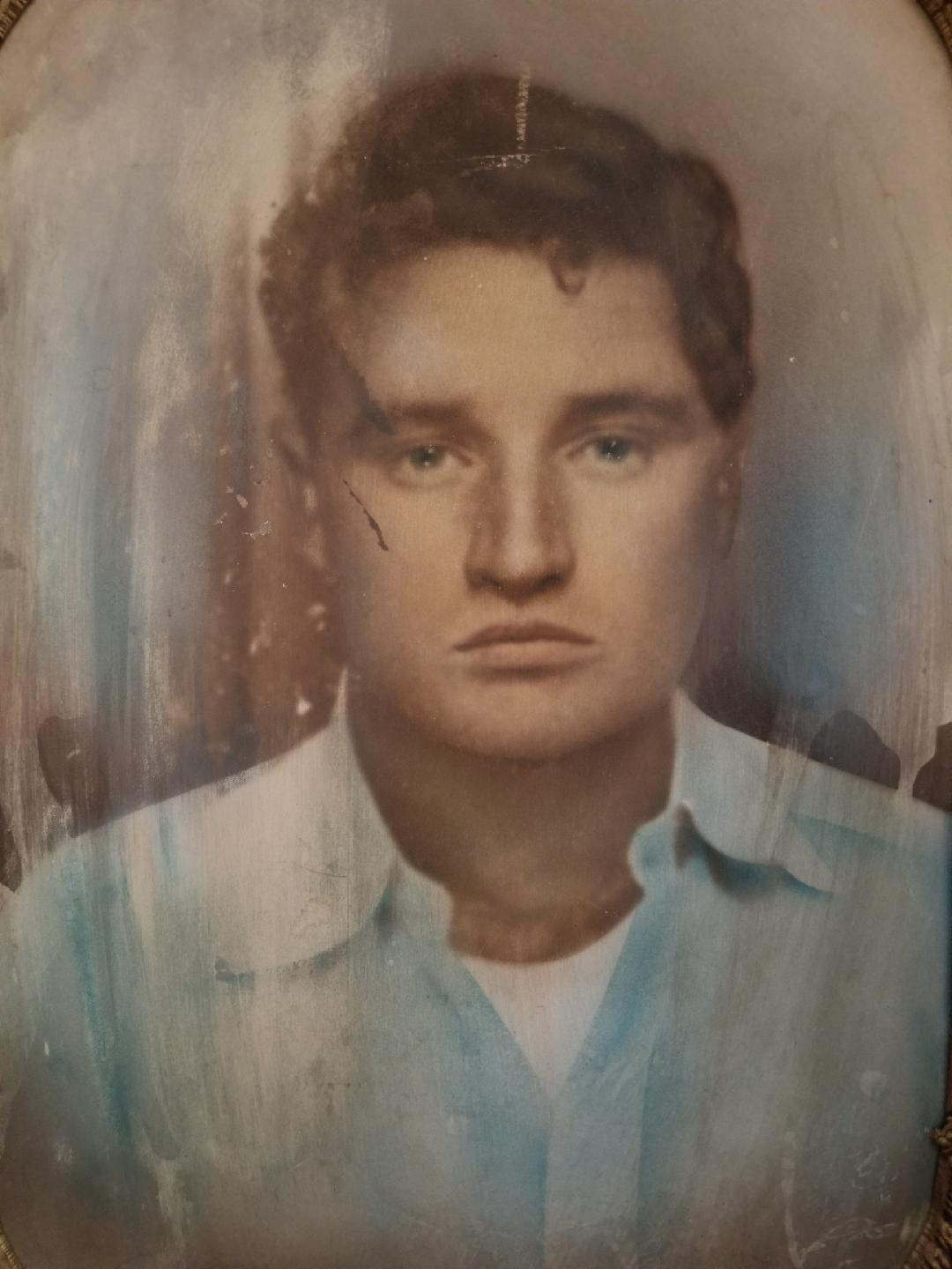 Somewhere between a photograph and an illustration sits an image of Lee in a tarnished oval frame. Youngest son, Perry Lee, has it hung in his home. The only image of his father Perry has. Photo contributed by Jacob Lee. Taken on Oct. 21, 2017. 