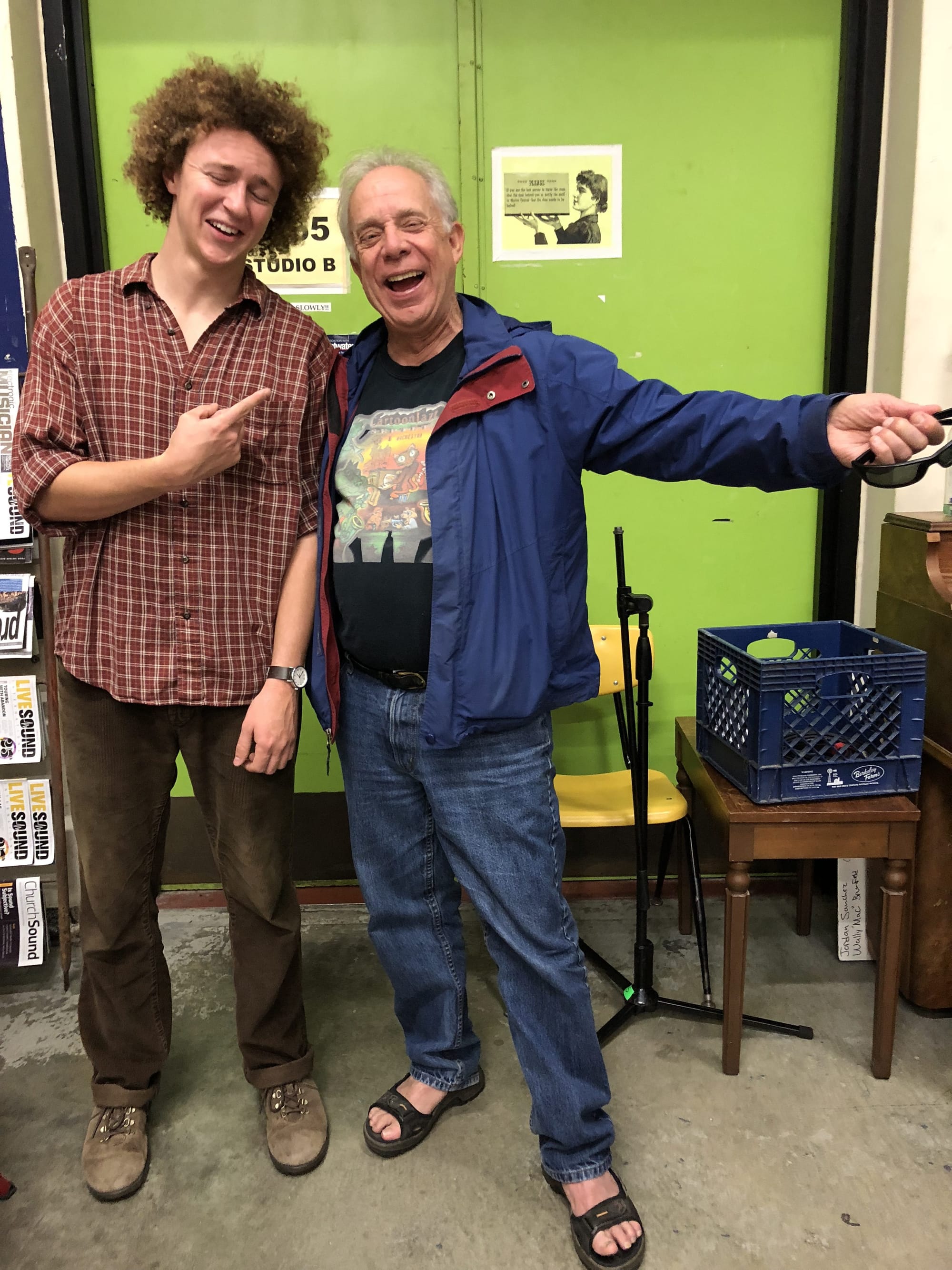 Composer Lennis “Lenny” Carlson and Peer Mentor Jack Galt sharing a laugh. Photo by Dana Jae Labrecque.
