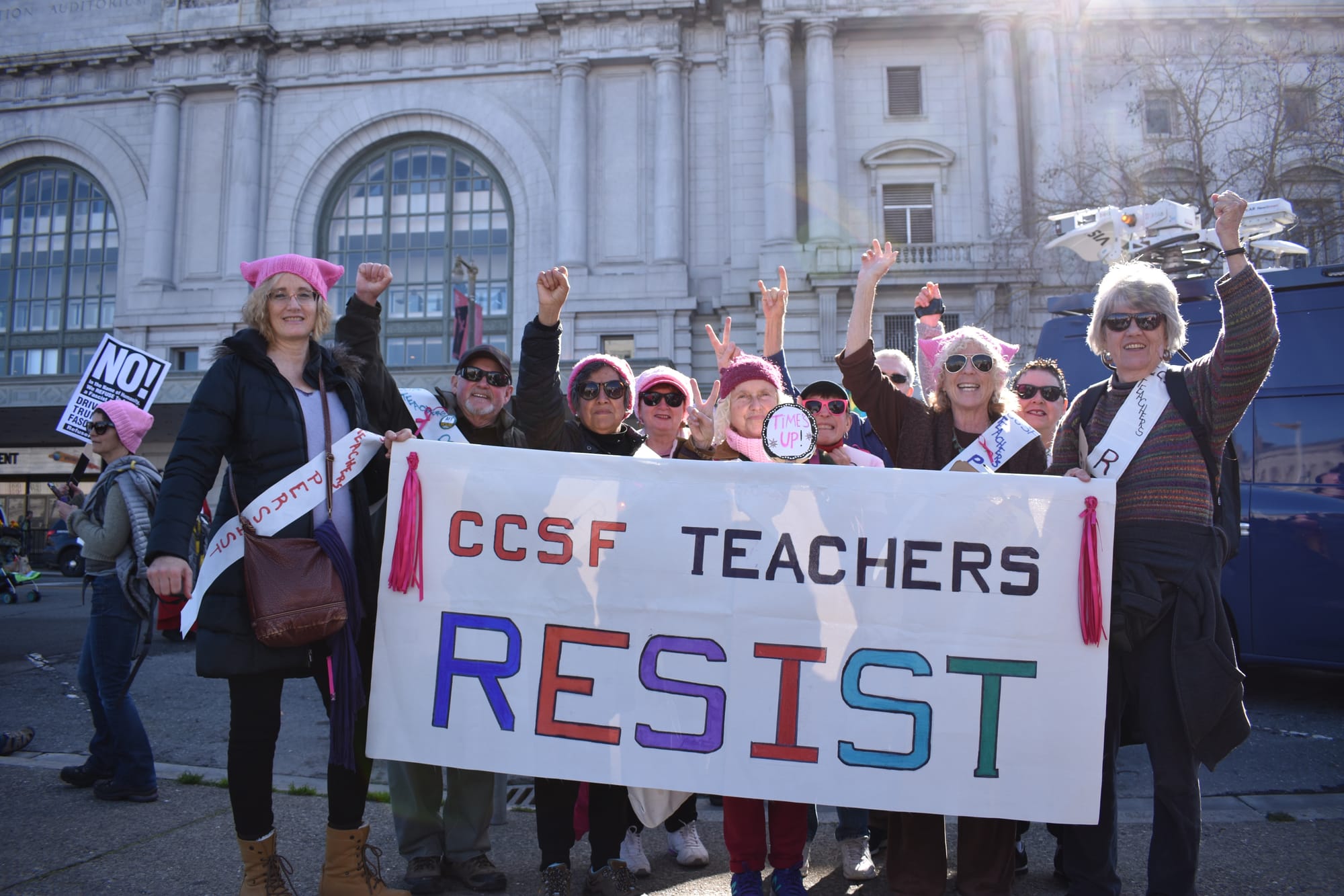 City College teachers protested in the Women's March in San Francisco on Jan. 20, 2018.  Photo by Veronica Steiner/The Guardsman. 