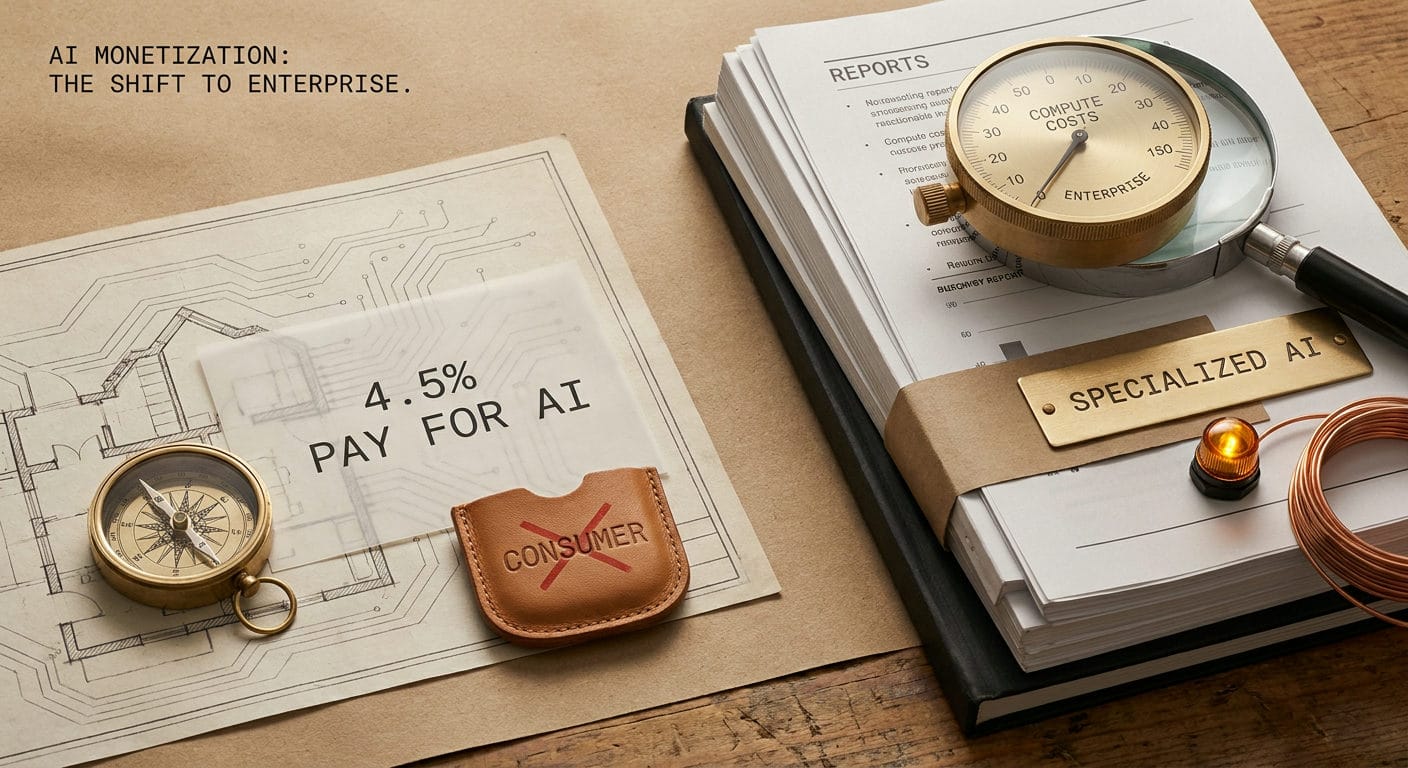 Consumer AI Gold Rush Finds Only 4.5% Pay